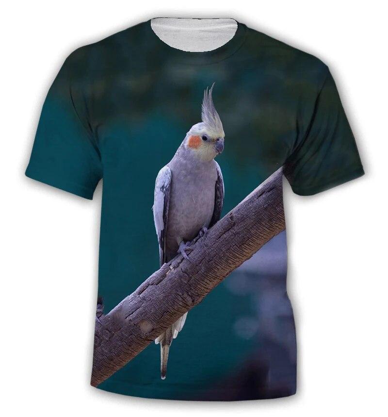 Fashion All Kinds of Birds T Shirt for Men Fun Trend Personality Printed Round Neck Tees Hip Hop Harajuku Streetwear Tops