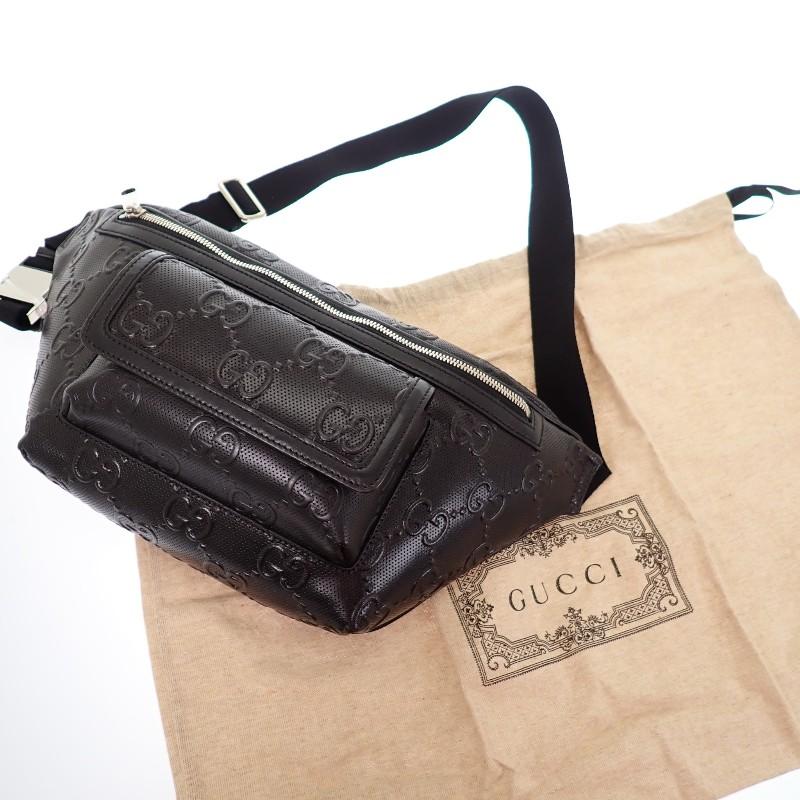 Gucci 645093_1W3CN_1000 Body Bag Black Leather Mens