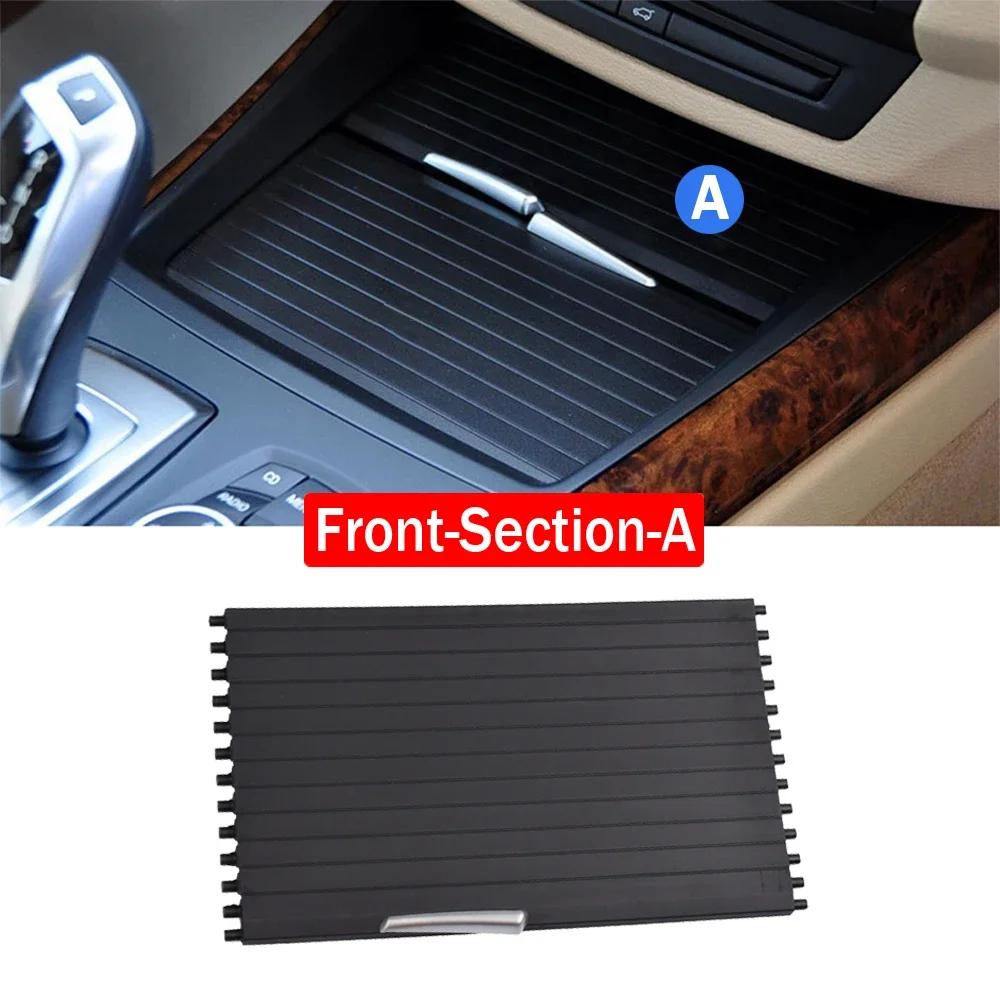 Interior Car Drink Water Cup Holder Cover Trim Zipper Rolling Curtain For BMW X5 X6 E70 E71 E72 2007-2014
