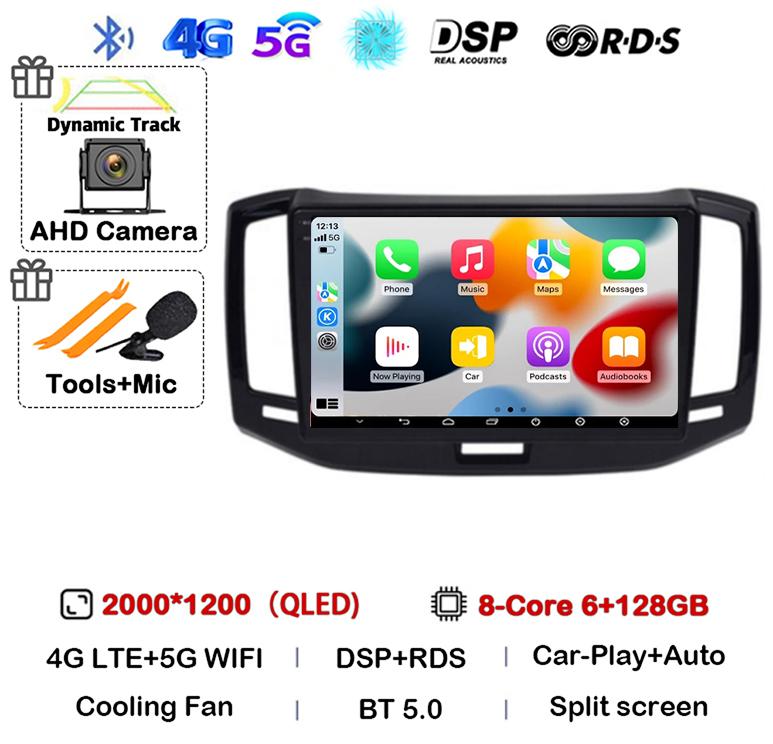 Android 14 Auto CarPlay WiFi+4G Autoradio GPS Für Chery E3 2013 2014 2015 2016 2017 Multimedia Video Player 360 Kamera Head Unit