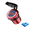 Carga rápida 3.0 36w carro duplo usb carregador qc3.0 alumínio à prova dwaterproof água com interruptor de voltímetro para 12v/24v motocicleta barco marinho rv