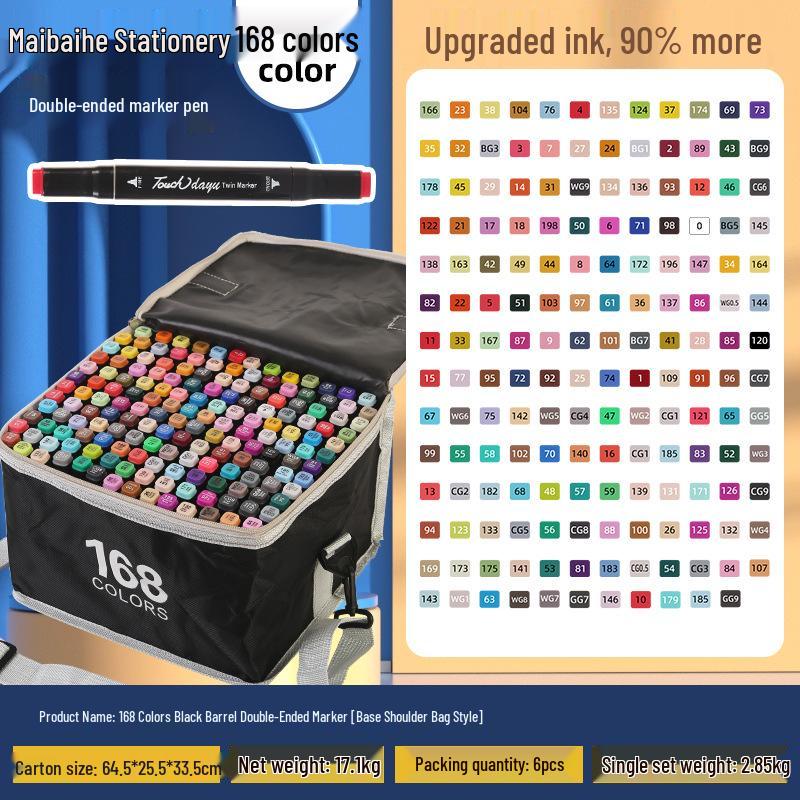 Doppelspitz-Marker-Set: 168 Farben + 80 Farben Kinder-Zeichenstifte + 24 Farben Ölbasierte Marker