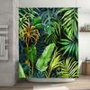 Bright Green Tropical Leaf Shower Curtain Bathroom Decor Waterproof Fabric Print for Bathtub or Beach House Available in Various