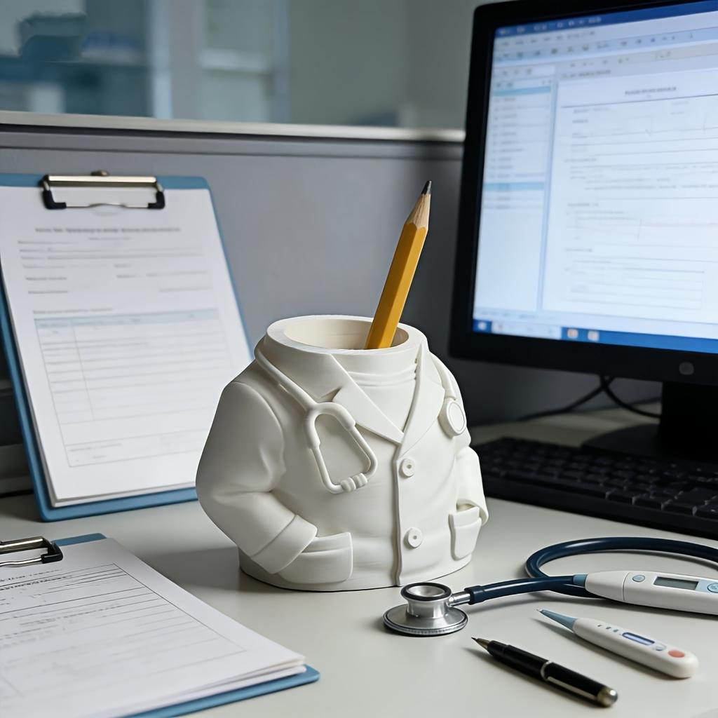 2026 Doctor Pen Holder Desktop Organizer Creative Gift for Clinic Office Home Ideal for Medical Professionals Desk Decoration