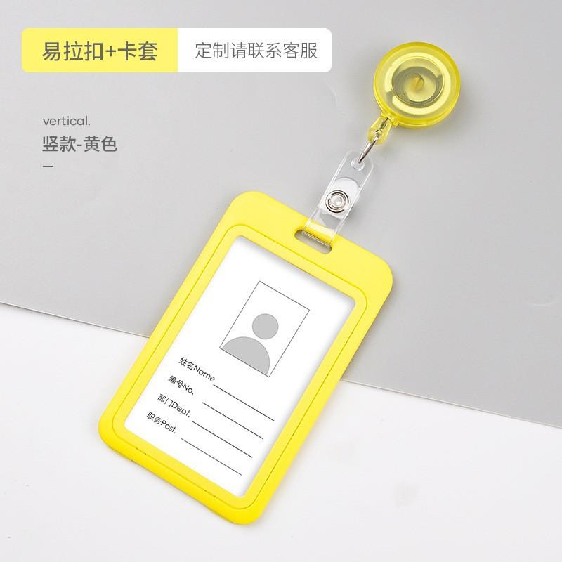 ID Name Badge Credit Card Holder Employee's Staff Work Card Cover with Retractable Badge Reel Pass Bus Card Sleeve