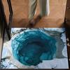 Optical Illusion Floor Mat 3D Hole Area Rug Realistic Bottomless Pit Entrance Rug Non-Slip Doormat for Living Room Bedroom Playroom Porch Decor