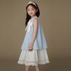 Hacikis Girls' Summer Bowknot Faux Two-Piece Vest Dress