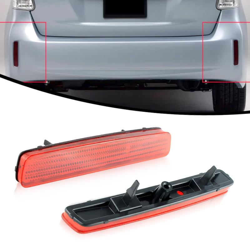 2PCS For Toyota Prius V 12-17 Scion tC 14-16 Prius 40 Esquire Spade Rear Bumper Reflector Shell No Bulb 81920-47010,81910-47010