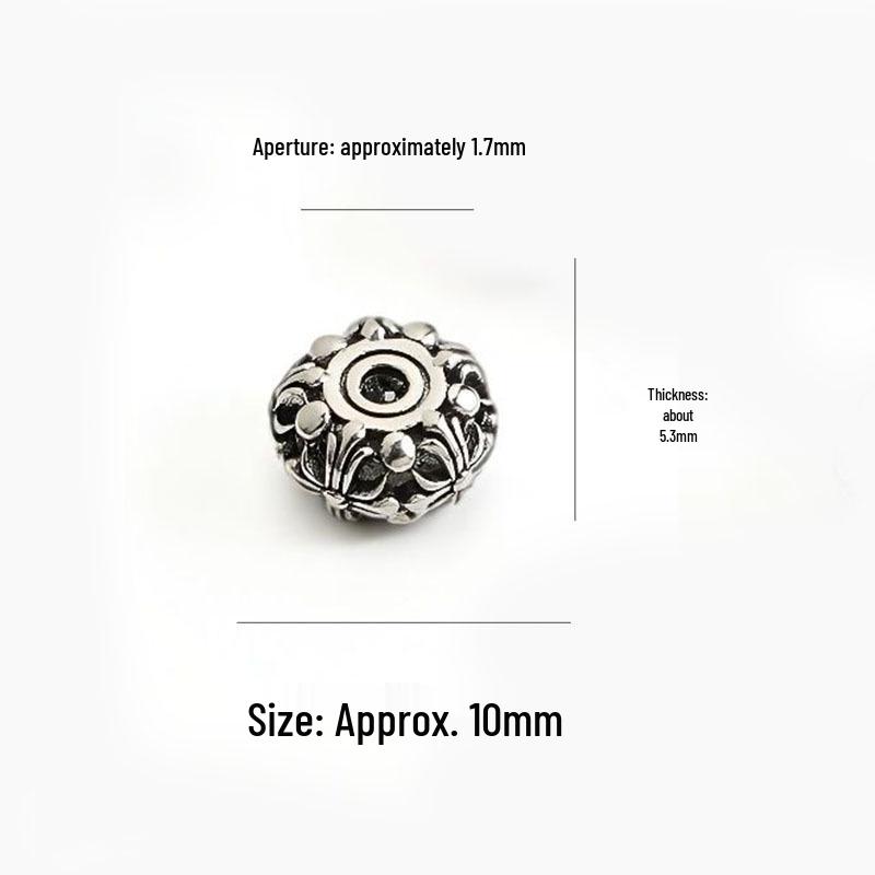 

S925 Sterling Silver Thai Cross Spacer Beads for DIY Bracelet Charms