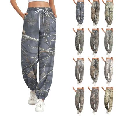 Damen Casual Fashion Jogginghose Dead Leaves Printed Casual Pants