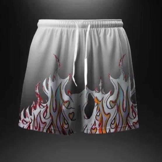 Flame Fire Boxing Muay Thai Kickboxing Shorts Pants 3D Print Fighting Training Unisex Men Women Quick Dry Fitness Gym Sport Workout Casual Streetwear