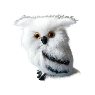 Gift Grey&White Artificial Owl Model Lifelike Home Decoration Simulation Owl Foam Garden Ornament Vivid Furry Owl Indoor Outdoor