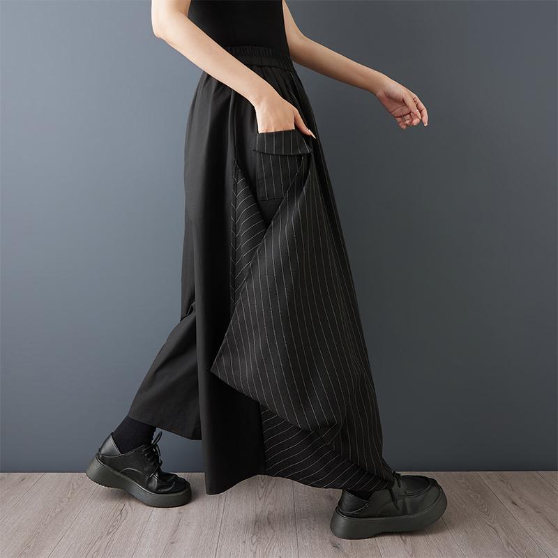 DIMANAF 2026 Summer Plus Size Women Long Pants Black Fashion Loose Trousers Big Size Casual Bottoms Pants Skirts