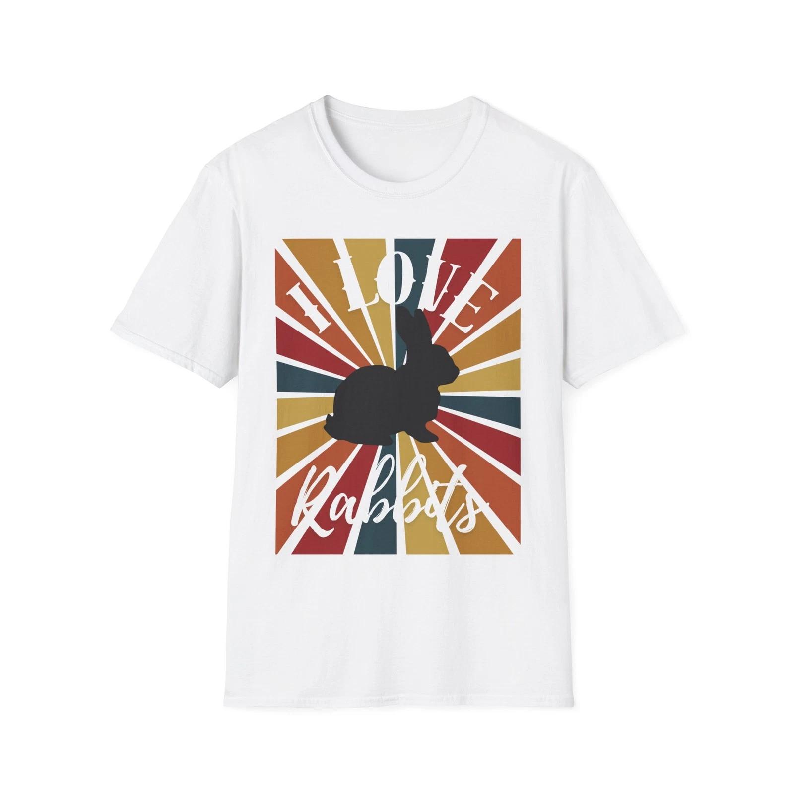 Cute Rabbit Tee for Animal Lovers, I Love Rabbits Shirt, Gift for Pet Owners M