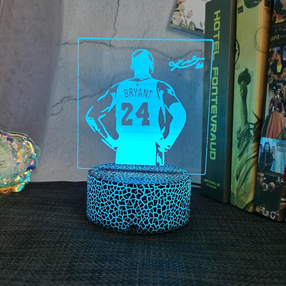 Basketball Player Kobe Led Night Light Touch Control 7 Colour Changes Great Birthday Gift For Sports Lover