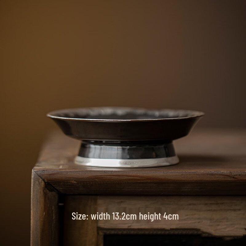 Shangqi Handmade Ceramic Silver-Gilt High-Foot Teapot Coaster