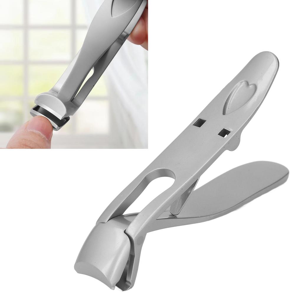Angled Head Nail Clipper Wide Jaw Opening Fingernail Clipper Ergonomic Toenail Trimmer With Nail File for Seniors Thick Nails Large