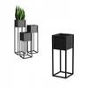 MACETA Funda de Maceta de Metal Negra Loft Nantes 23x23x60