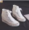 Height Increased 8CM Canvas Shoes Women 2026 Autumn Retro Trendy Sneakers Casual Women High Top Outdoor Skateboard Trainers