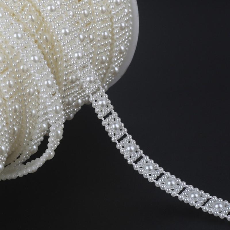 Artificial Pearls String Beads Chain for Wedding Decoration Imitation Pearls String Beads for Craft Candle Bouquets