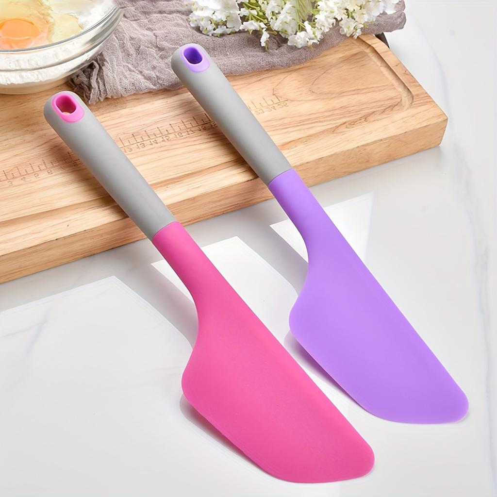 1pc Large Silicone Spatula Scraper Heat-Resistant Non Stick Baking Tool with Ergonomic Handle, Multi Color Options for Cake Decorating,Bread Spreading