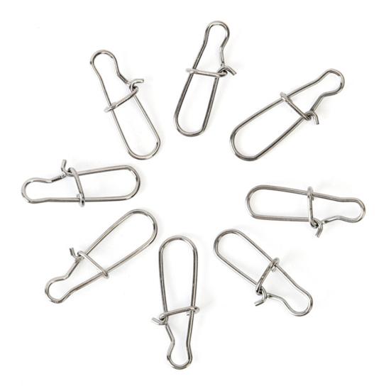 MUQZI Sports Accessory 100Pcs Stainless Steel Snap Hooks Fishing Barrel Swivel Safety Lure Connector