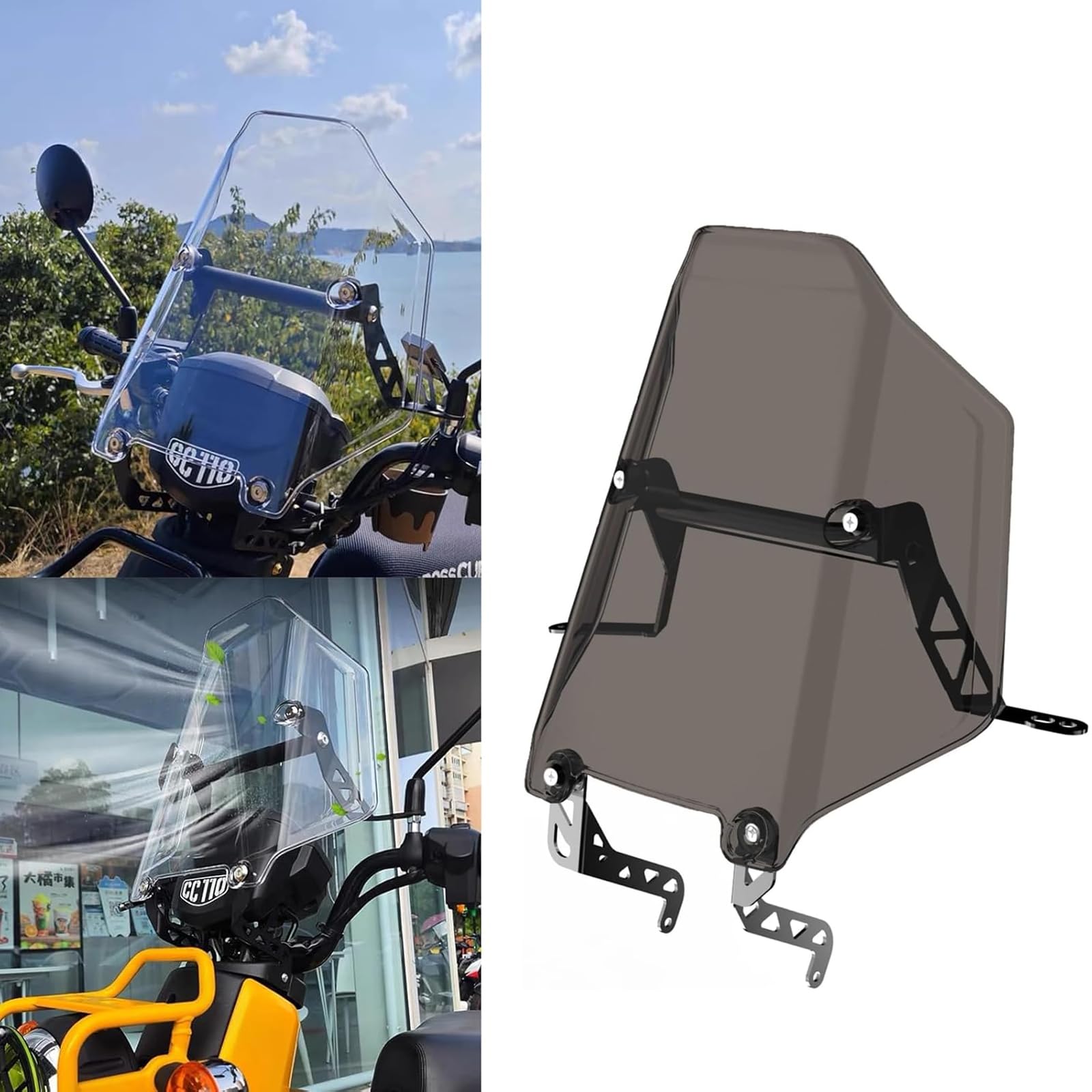 

MAORANG FOR Cross Cub Windshield Deflector Motorcycle Windshield Protector Windscreen for Cross Cub Motorcycle Accessories CC110/CC50 CC110/CC50