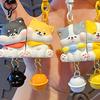 1 Pair Keychain with Bell Cartoon Dog Shape Magnetic Design Key Chain Keys Bags Phones Small Items Accessories