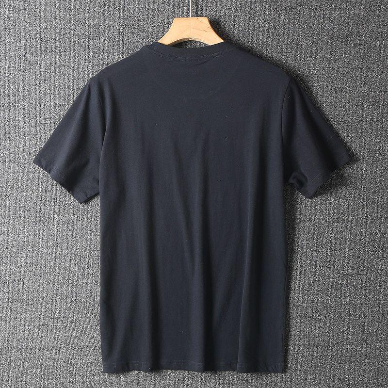 Men's Vintage Trendy Printed Round-Neck Casual Short-Sleeve T-Shirt Made of Pure Cotton, Washed and Brushed, for Summer Export