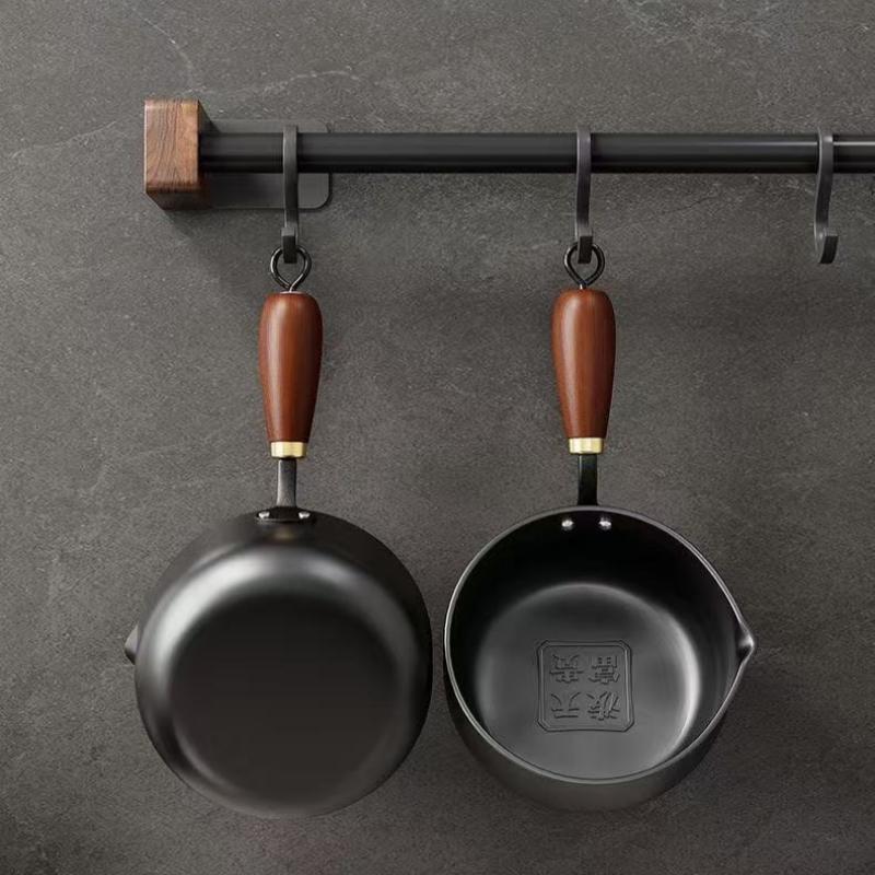 Wooden Handle Soup Pot Induction Stovetop Compatible Milk Pot for Whipped Cream, Boiling Water, and Soup Making Kitchen Cookware