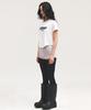 Kimseupeulesikoteunmakes Bam Denim Applique Tee White