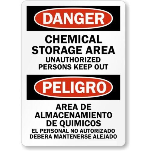 Bilingual Chemical Storage Area Aluminum Weatherproof SignAluminum 20x30cm(7.8x11.8inch)