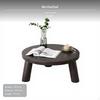 Hardwood Wood Woven Mat Tea Table, 4060cm Round Bay Opening Coffee Japanese Design Small Desk