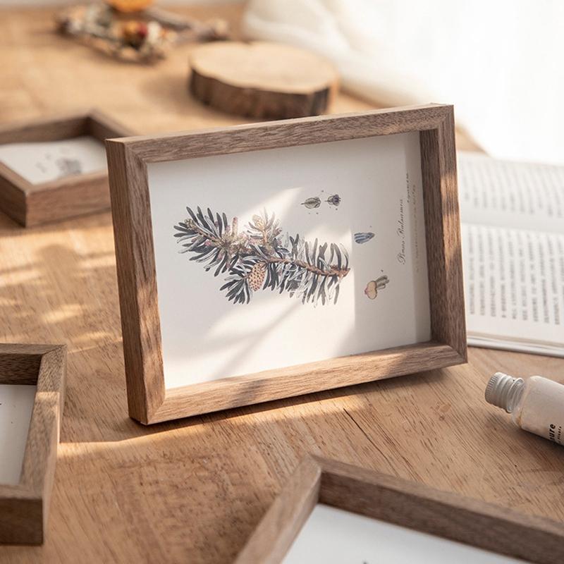 5/6/7/8inch Wooden Photo Frame Solid Picture Frame Vintage Wood Frame Display Stand Desk Accessorie Desktop Ornament Room Decor