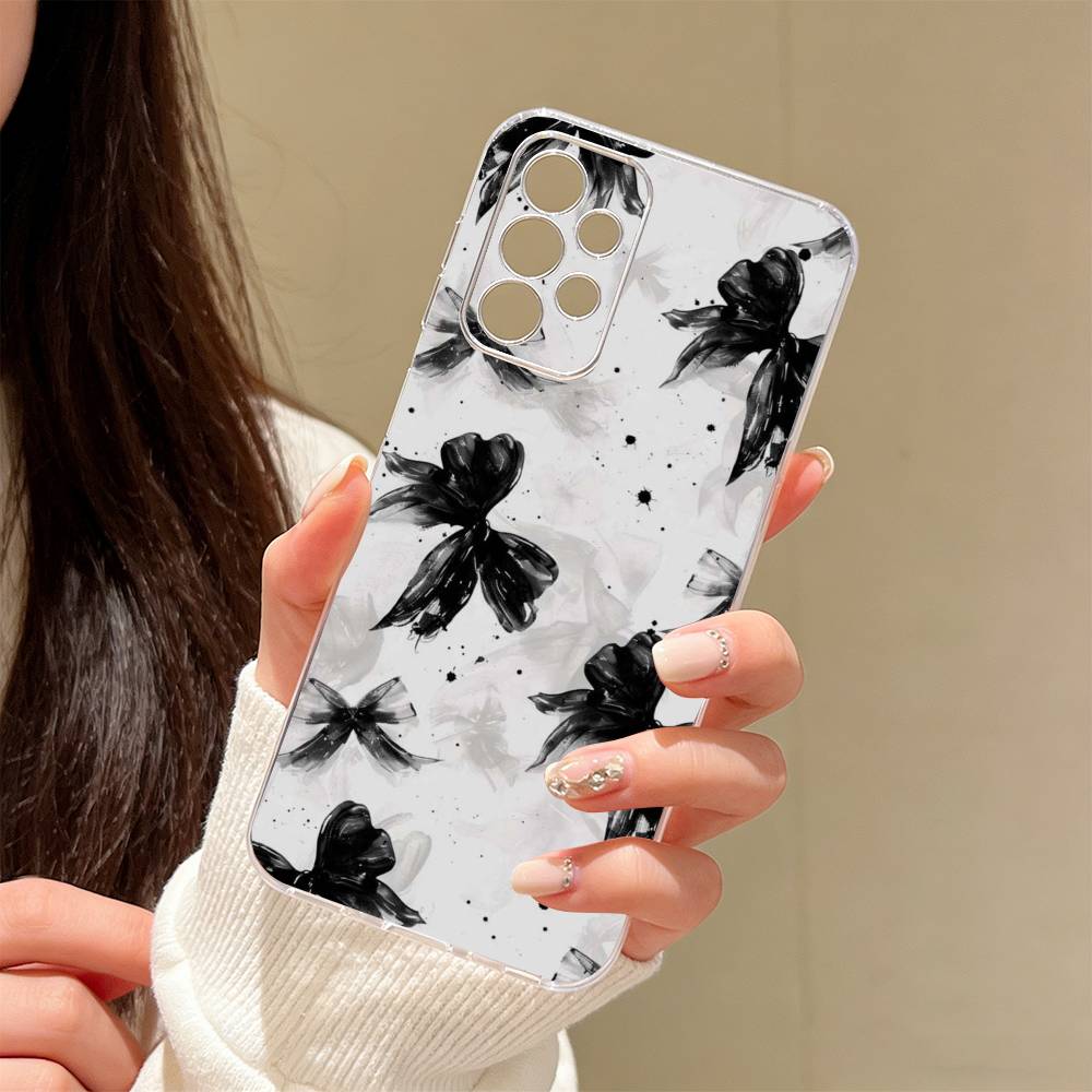 bowknot Phone Case For Samsung S25,S24,S21,S22,S23,S30,Ultra,S20,Plus,Fe Transparent Cover