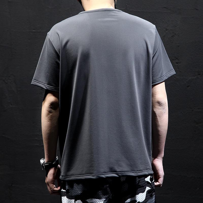 Ice Silk Mesh Men's Loose Short Sleeve T-Shirt - Summer Plus Size