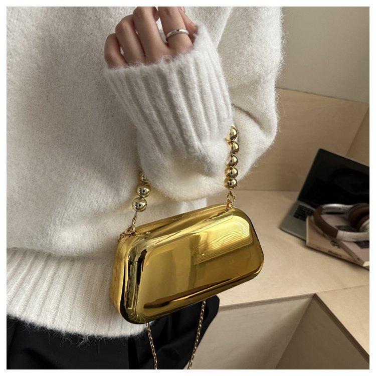 2025 New Hot Style Fashion Acrylic Box Shoulder and Crossbody Bags Gold and Silver Hasp Personality Super Cool Women’s Handbags
