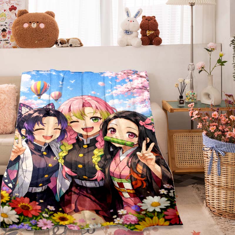 

The Anime-themed Kimetsu No Yaiba Blanket Is Perfect for Naps, Sofas, Living Rooms, Offices, Bedrooms, and Other Similar Spaces. 75x90cm