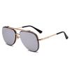 Fashion Pilot Sunglasses Men Women Luxury Brand Metal Big Frame Sun Glasses Vintage Steampunk Square Gradient Lens Eyewear UV400