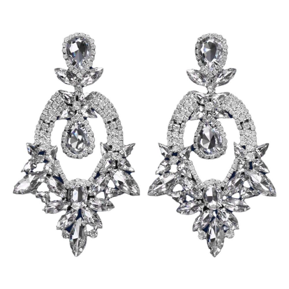 Heavy Industry Earrings Earrings Women'S Rhinestones Full Of Diamonds Exaggerated Banquet Bridal Jewelry