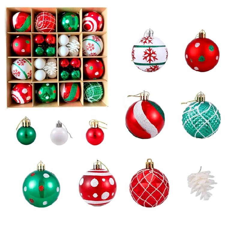 42Pieces Shatterproof Christmas Balls Ornament Bright Christmas Bauble Collections Sphere Pendant for Tree Decorating