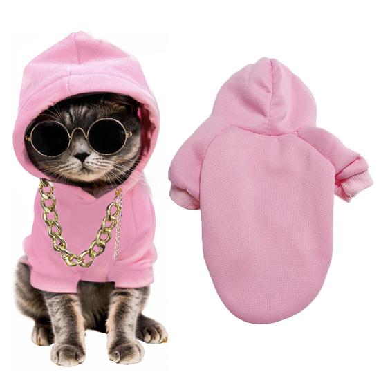 Dog Hoodie Pet Clothes Soft Fabric Easy On/Off Hooded Puppy Small Medium Dogs Cats Sweatshirt Pet Cold Weather Attire