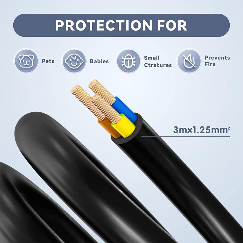 1/3/5M 1 Way Gang Extension Lead 13 AMP Single Socket Extension Cord Home Office 3 Pin Plug Power Strip