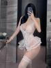 Sexy Naughty New Year Lingerie for Wet Women Hollow Out Bodysuit Open Crotch Underwear Erotic Role Playing Costumes Exotic Thong
