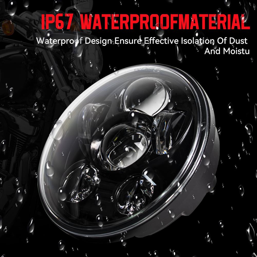 5.75 Inch LED Headlight Projector Halo Ring H4 Motorcycle 5 3/4" DRL Turn Signal For Harley Sportster Dyna Iron 883 Triumph Lamp