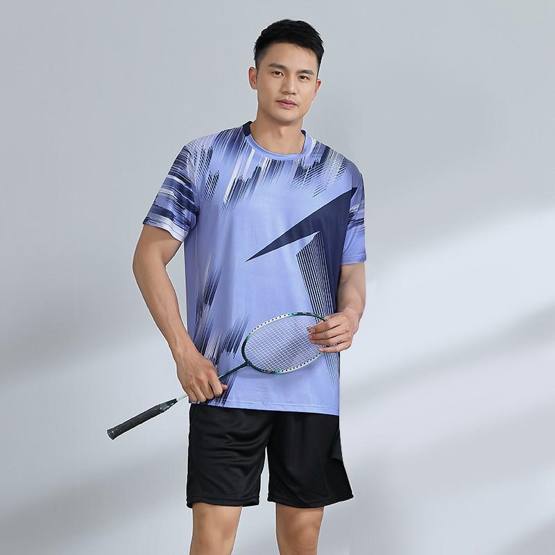 Quick-Dry Badminton Sport Set Men Women Athletic Wear Tennis Volleyball Table Uniform With Number Printing