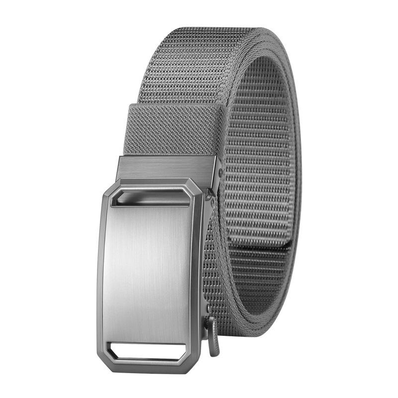 Men's Automatic Buckle Belt Trendy and Versatile Punch-free Men's Belt Military Training Jeans Braided Trousers Belt Canvas