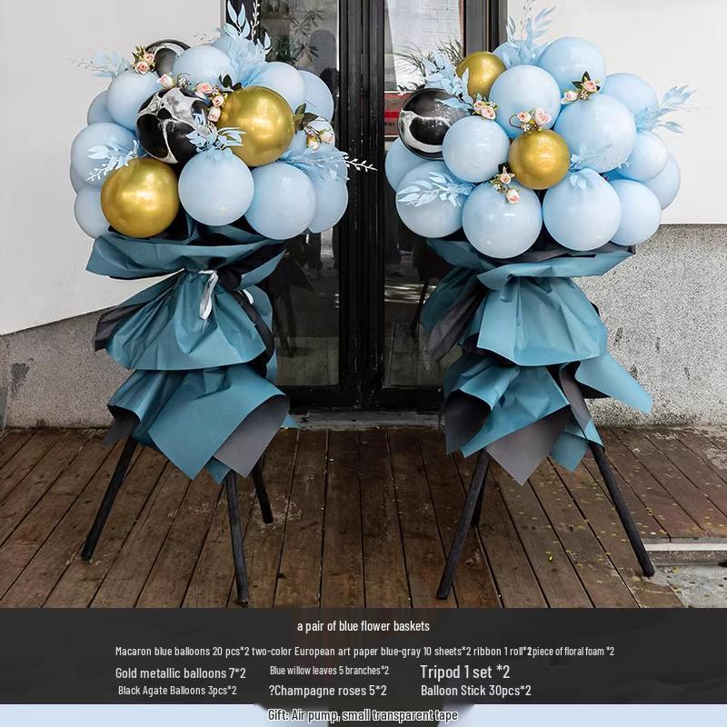 National Day Decorative Balloon Column & Flower Basket for Event Atmosphere