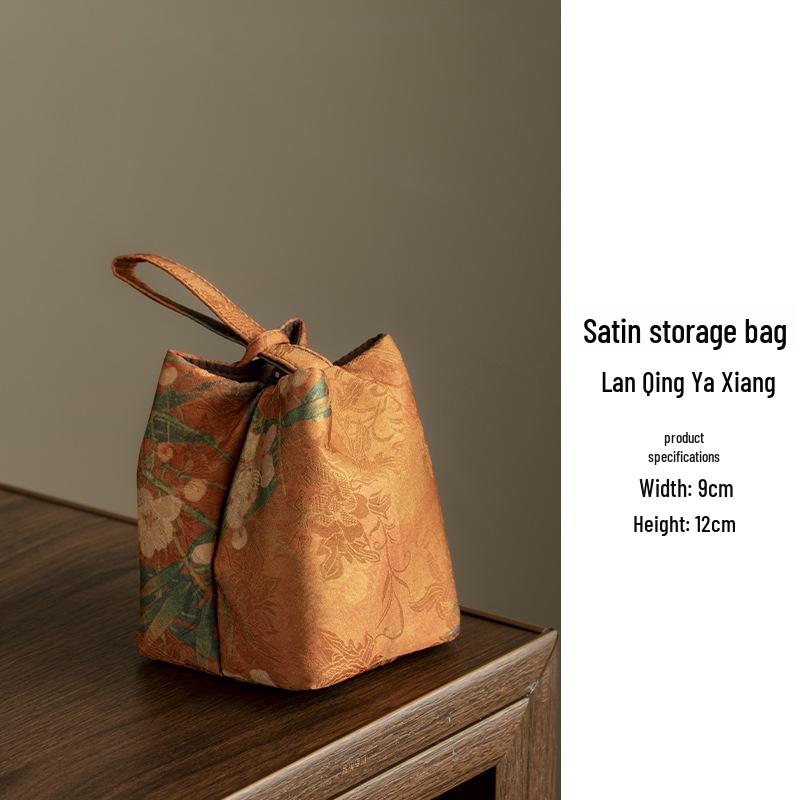 Portable Fabric Bag for Tea Set and Accessories - High-End Chinese Design