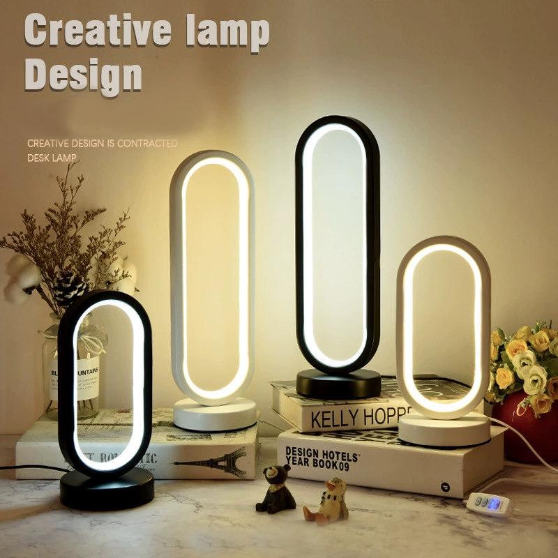 1PC Lampe Schlafzimmer Ring Lampe Wohnzimmer Drei-Farben Dimmen Nacht Lampe LED Nachtlicht